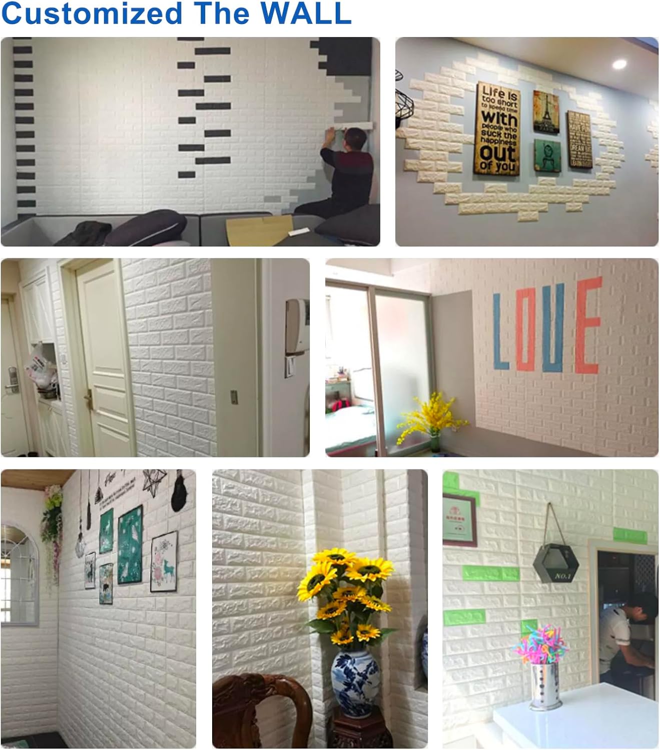 3d wallpaper Panel Brick Design Self Adhesive